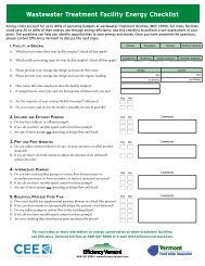 Wastewater Facility Energy Checklist for Self-Assessment