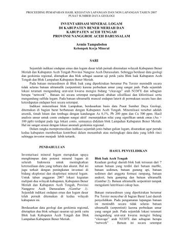 Inventarisasi-BenerMeriah-AcehTengah_NAD - Pusat Sumber Daya ...
