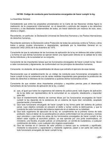 34/169. CÃ³digo de conducta para funcionarios ... - ILANUD