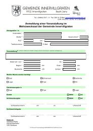 Anmeldung Gemeindesaal - Gemeinde Innervillgraten