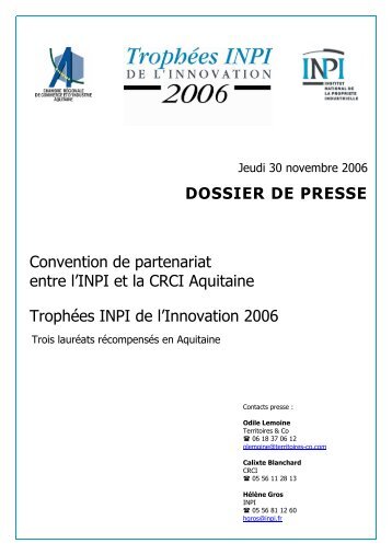 dossier de presse - Inpi