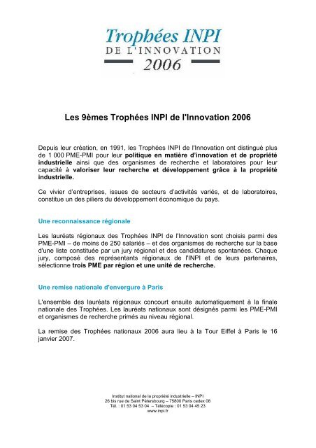 dossier de presse - Inpi