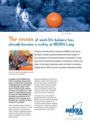 The vision of work-life balance has already become ... - MEKRA Lang