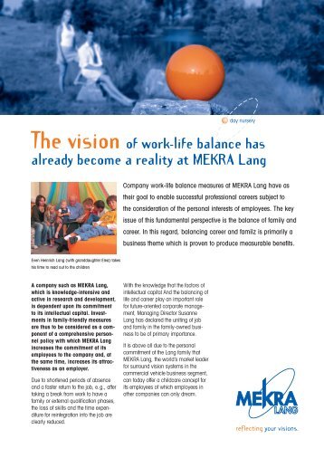The vision of work-life balance has already become ... - MEKRA Lang