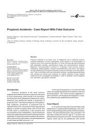 Propionic Acidemia - Case Report With Fatal Outcome