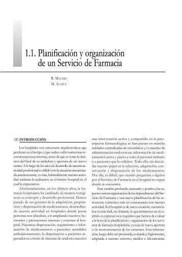 1.1. PlanificaciÃ³n y organizaciÃ³n de un Servicio de Farmacia 1.1 ...