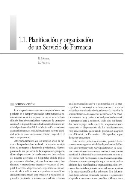 1.1. PlanificaciÃ³n y organizaciÃ³n de un Servicio de Farmacia 1.1 ...