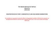 the indian institute of metals calcutta june 2010 registration no of ...