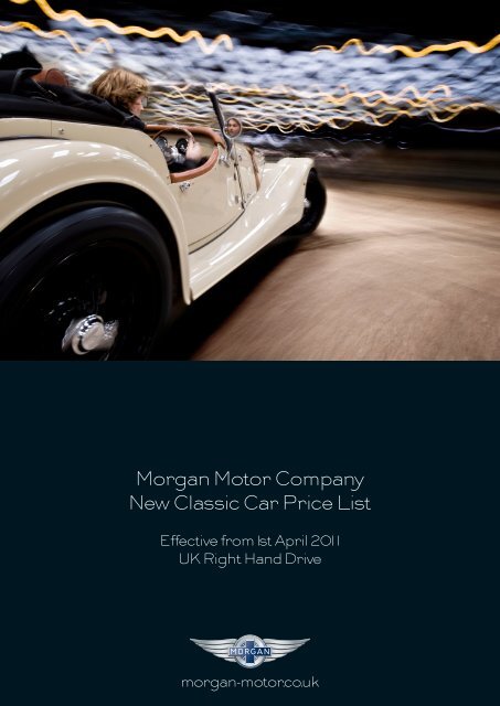 Morgan Motor Company New Classic Car Price List