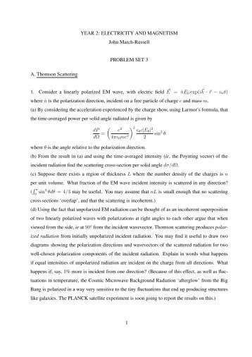 YEAR 2: ELECTRICITY AND MAGNETISM John March-Russell ...