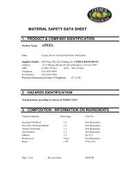 MATERIAL SAFETY DATA SHEET APEEL - Earth Basics