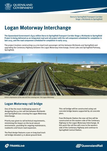 Logan Motorway Interchange factsheet - Queensland Rail