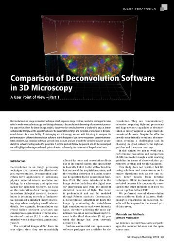 Comparison of Deconvolution Software in 3D Microscopy