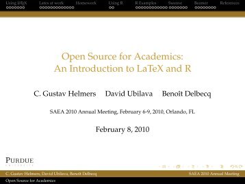 Open Source for Academics: An Introduction to LaTeX and R