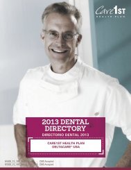 2013 DENTAL DIRECTORY - Care1st Health Plan