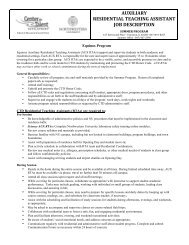 auxiliary residential teaching assistant job description