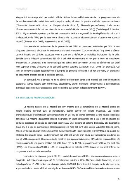 protocol de les activitats per al cribratge del cÃ ncer de coll uterÃ­ a l ...