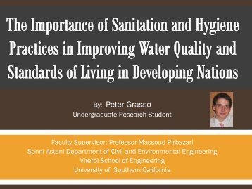 The Importance of Sanitation and Hygiene Practices in ... - USC