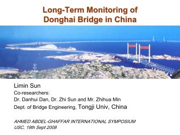 Long Term Monitoring of Donghai Bridge in China - USC