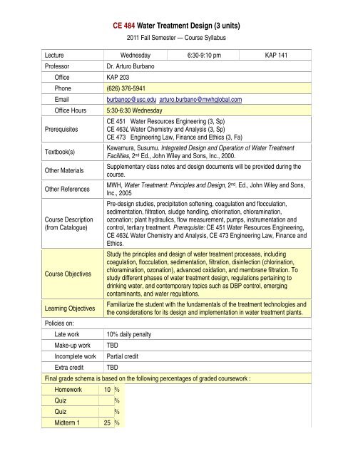 Course Syllabus - USC