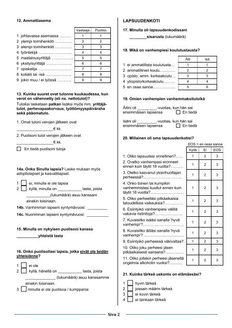 Kyselylomake 1 (PDF, suomenkielinen)