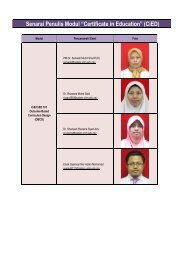 Senarai Penulis Modul âCertificate in Educationâ (CiED) - UiTM