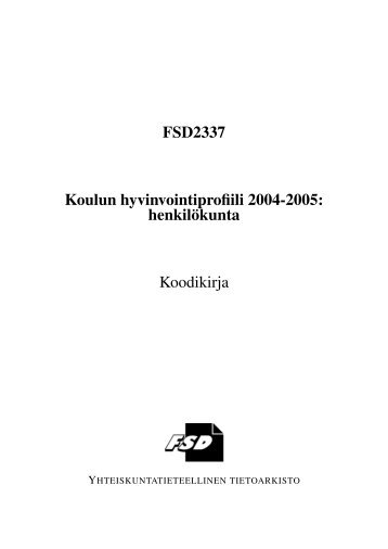 Koodikirja (PDF, suomenkielinen) - Yhteiskuntatieteellinen tietoarkisto