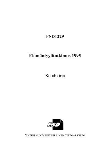 Koodikirja (PDF, suomenkielinen) - Yhteiskuntatieteellinen tietoarkisto