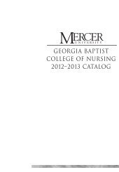 Georgia Baptist College of Nursing Catalog 2012 ... - Mercer University