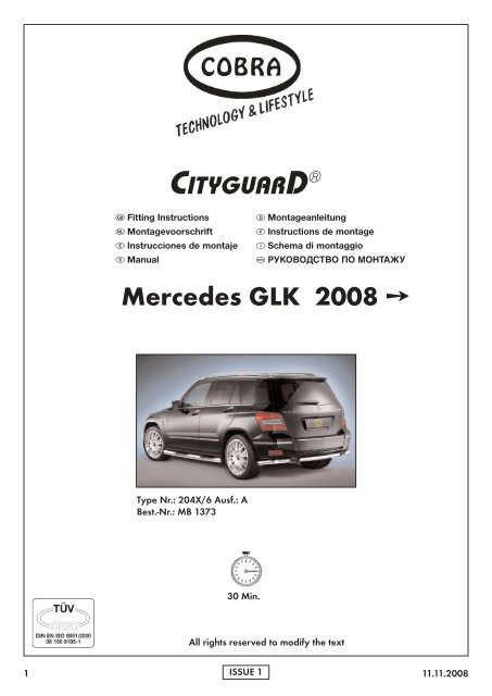 Mercedes GLK 2008 - Cobra-SOR