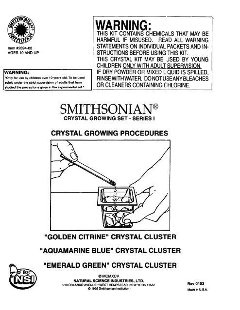 Crystal Growing Citrine The Smithsonian Online Store
