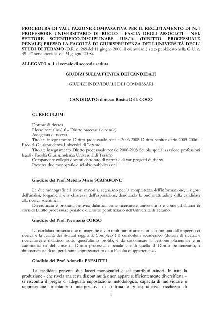 Scarica (119 KB) - Università degli Studi di Teramo