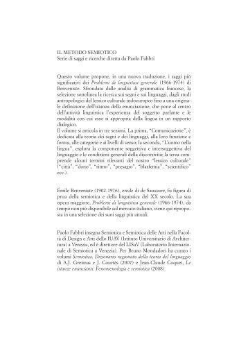 presentazione benveniste - Università IUAV di Venezia