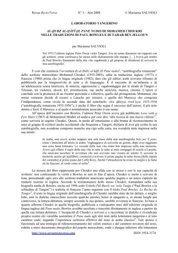 Revue Recto/Verso N° 3 – Juin 2008 © Marianna SALVIOLI http ...