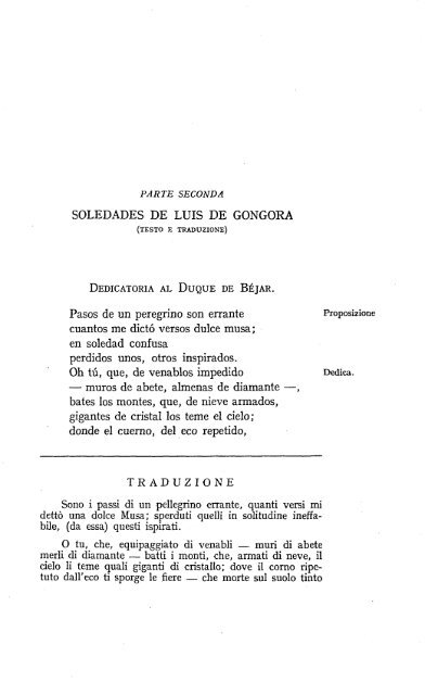 Le soledades del Góngora. Studio, testo e versione