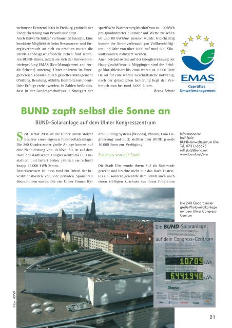 Erfolge in Energie- und Klimaschutz - BUND Konstanz