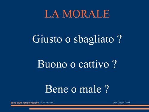 Morale - Universita degli studi di Ferrara