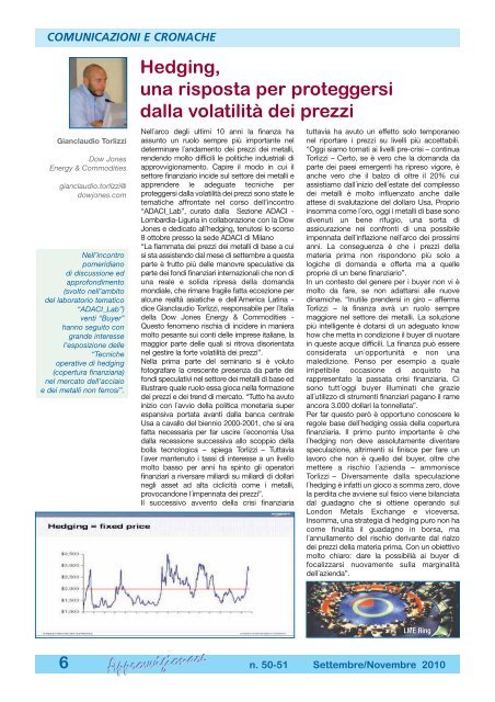 Approvvigionare - n. 50/51 - Settembre/Novembre 2010 - Adaci