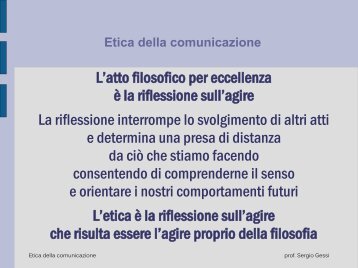 Etica della comunicazione - Universita degli studi di Ferrara