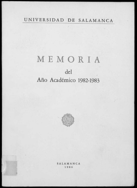 MEMORIA - Gredos - Universidad de Salamanca