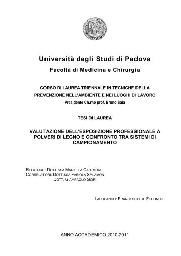 2. effetti sulla salute delle polveri di legno - Formazione e Sicurezza