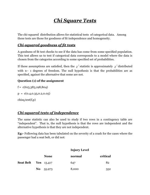 Chi Square Tests