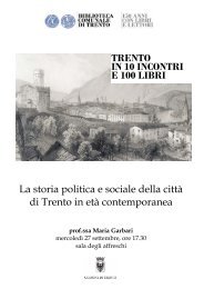 La storia politica e sociale della città di Trento in età contemporanea ...