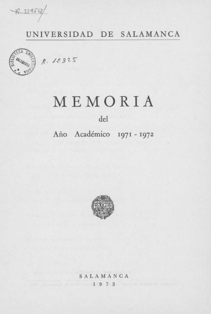 MEMORIA - Gredos - Universidad de Salamanca