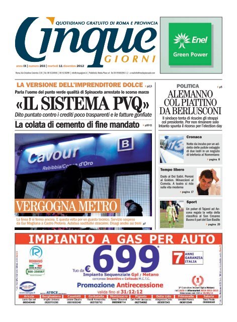 «IL SISTEMA PVQ» - Cinque Quotidiano