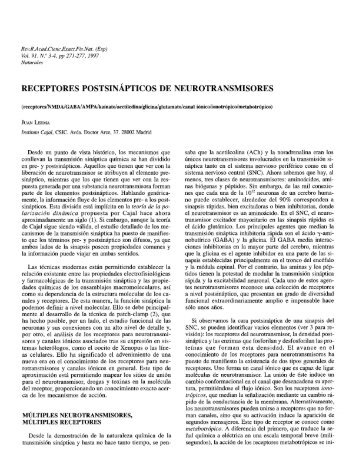 receptores postsinapticos de neurotransmisores - CSIC