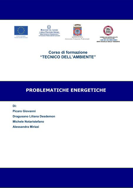 Ricerca Corso Tecnico dell'Ambiente - Scuola Edile Taranto