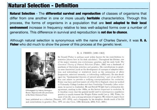 Natural Selection - Evolutionary Biology