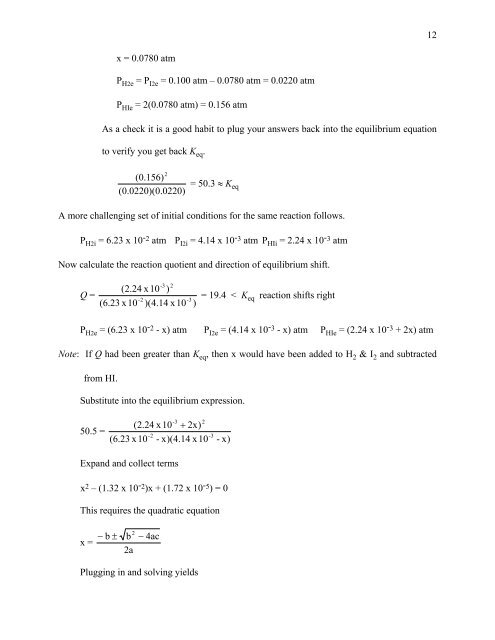 Chapter 15 – Chemical Equilibrium