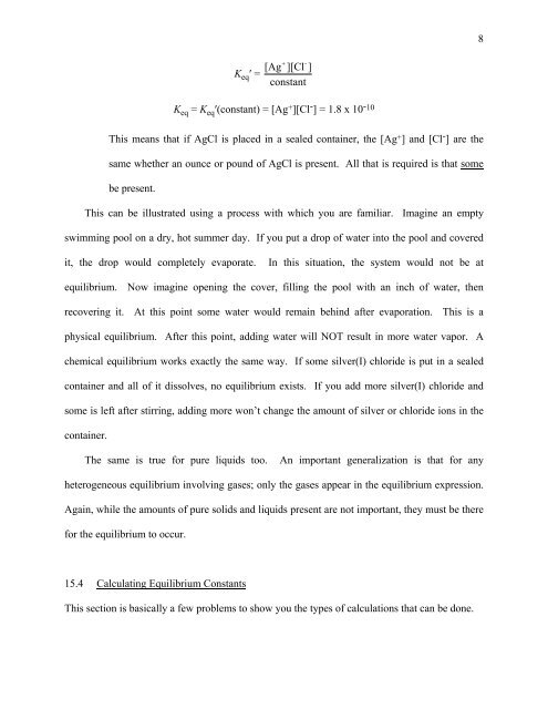 Chapter 15 – Chemical Equilibrium